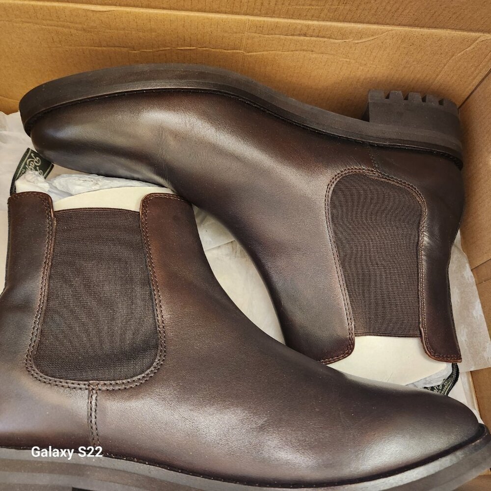 New In Box Polo Ralph Lauren Bryson Brown Leather Chelsea Boot Shoes Size 10.5 - Picture 11 of 13